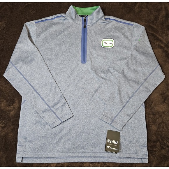Fanatics Other - NWT Fanatics NHL Pro Authentic Vancouver Canucks 1/4 Zip Sweater Size XL Blue